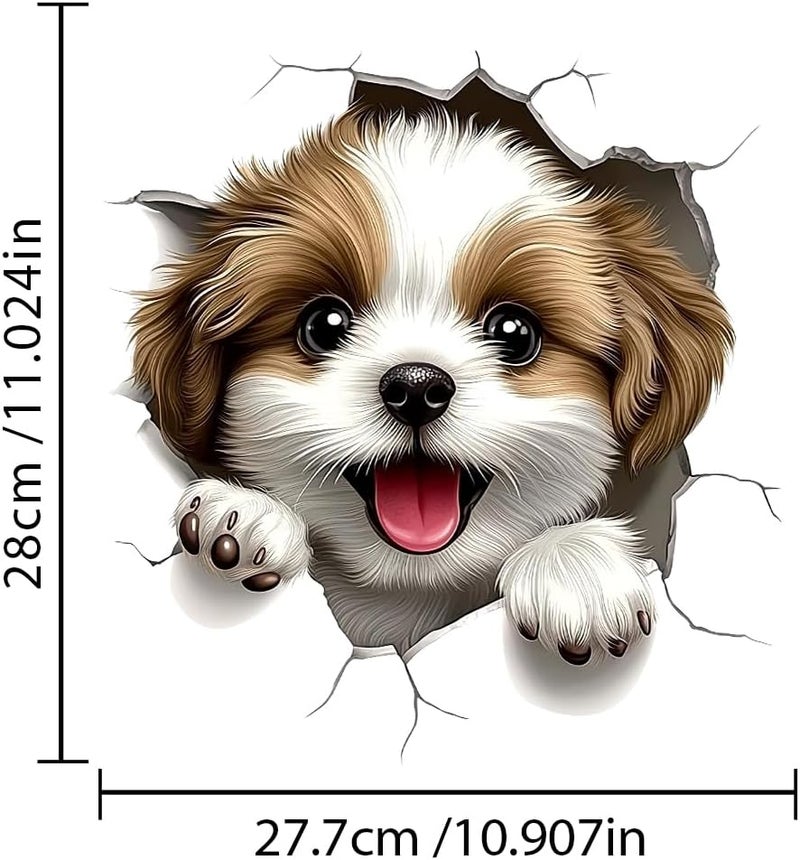 Iprokiu Cute Animal Toilet Sticker Waterproof 3D Funny Dog Cracking Toilet Seat Lid Decal Bathroom Wall Sticker Squirrel Toilet Lid Decal Home Decoration (Dog) - Image 4
